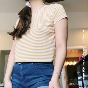 Yellow and white stripped t-shirt